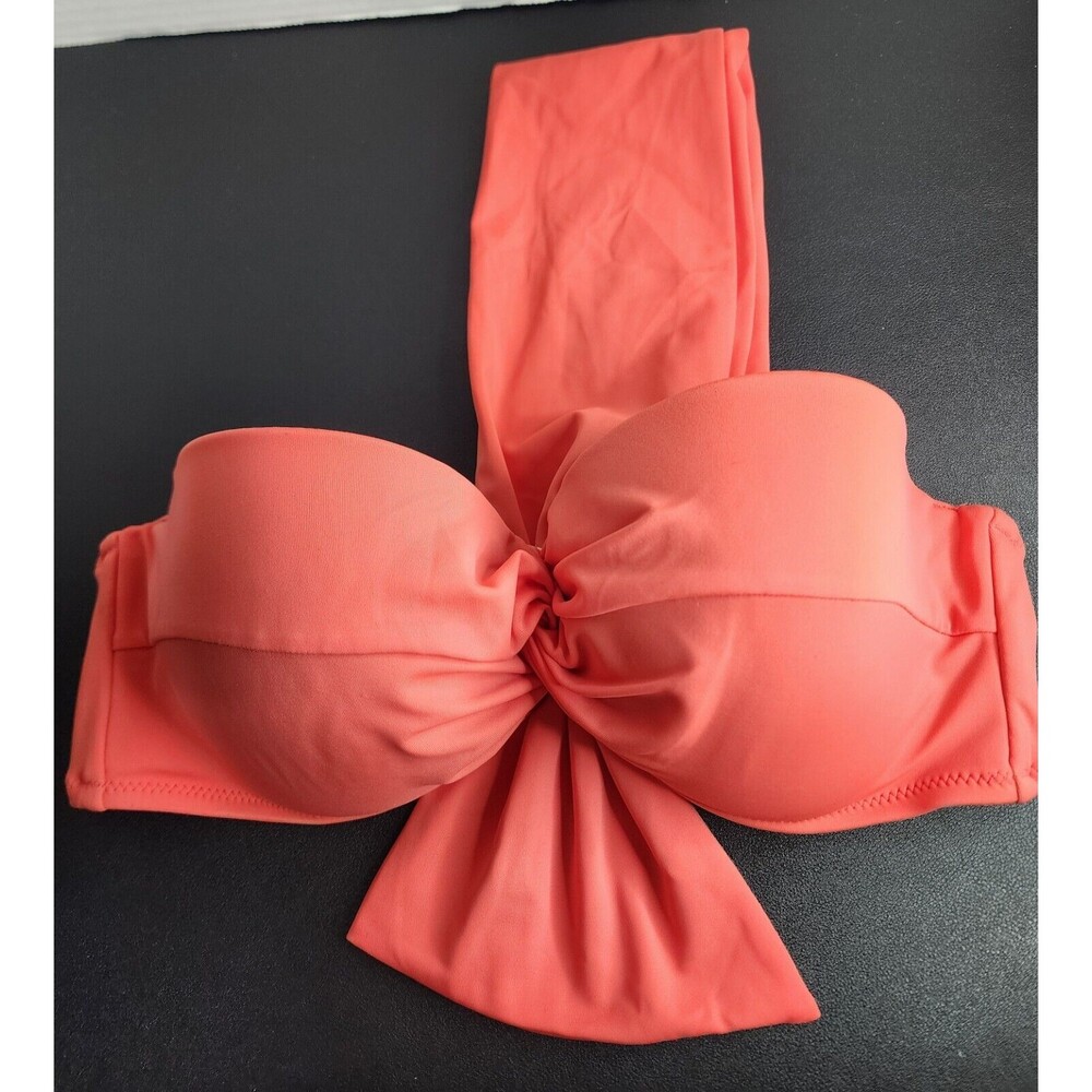 Womens Lightly Lined 1 Shoulder Twist Frnt Bow Tail Bikini Top Shade & Shore 36B